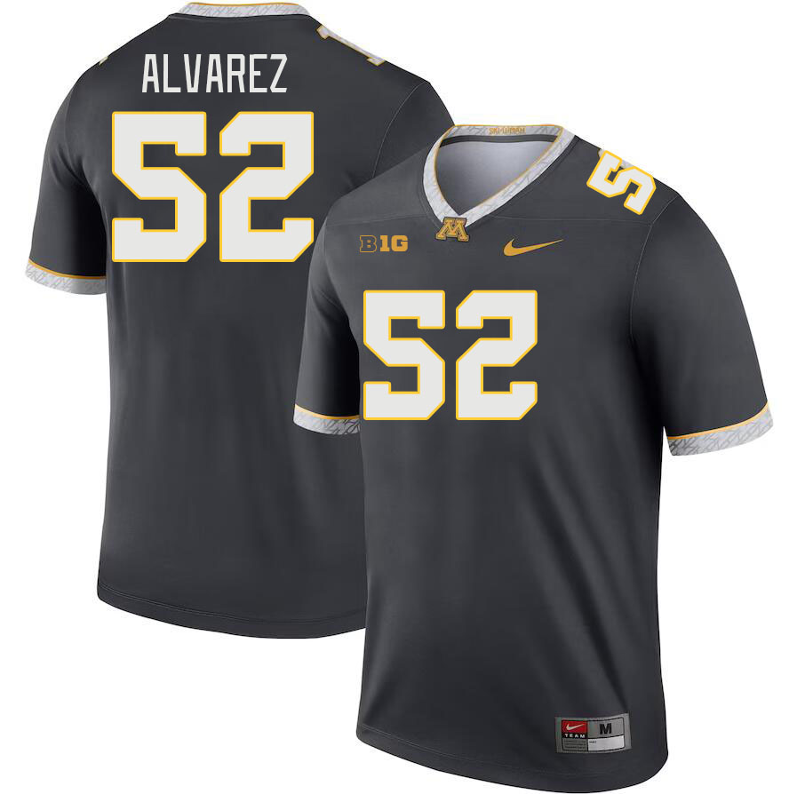 Men #52 Spencer Alvarez Minnesota Golden Gophers College Football Jerseys Stitched-Charcoal